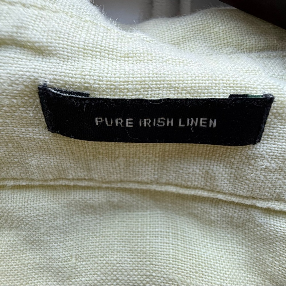 Talbots Soft Yellow Irish 100 % Linen Top sized 8 - Picture 2 of 6